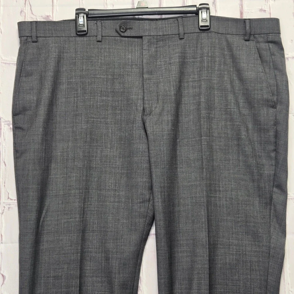 Lauren Ralph Lauren Dress Pants Gray 100% Wool Flat Front Formal Mens 44x30